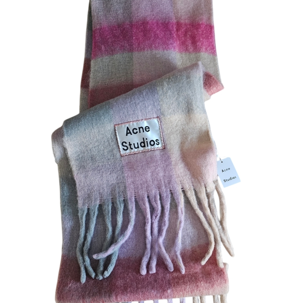 Acne Studios Pink and Gray Scarf